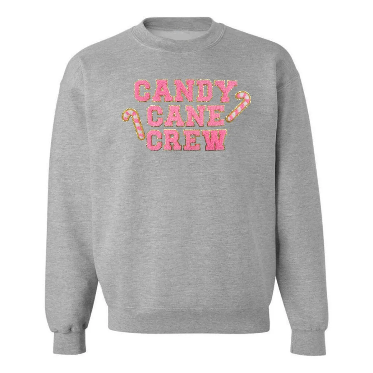 'Candy Cane Crew' Letter Patch Crewneck Sweatshirt