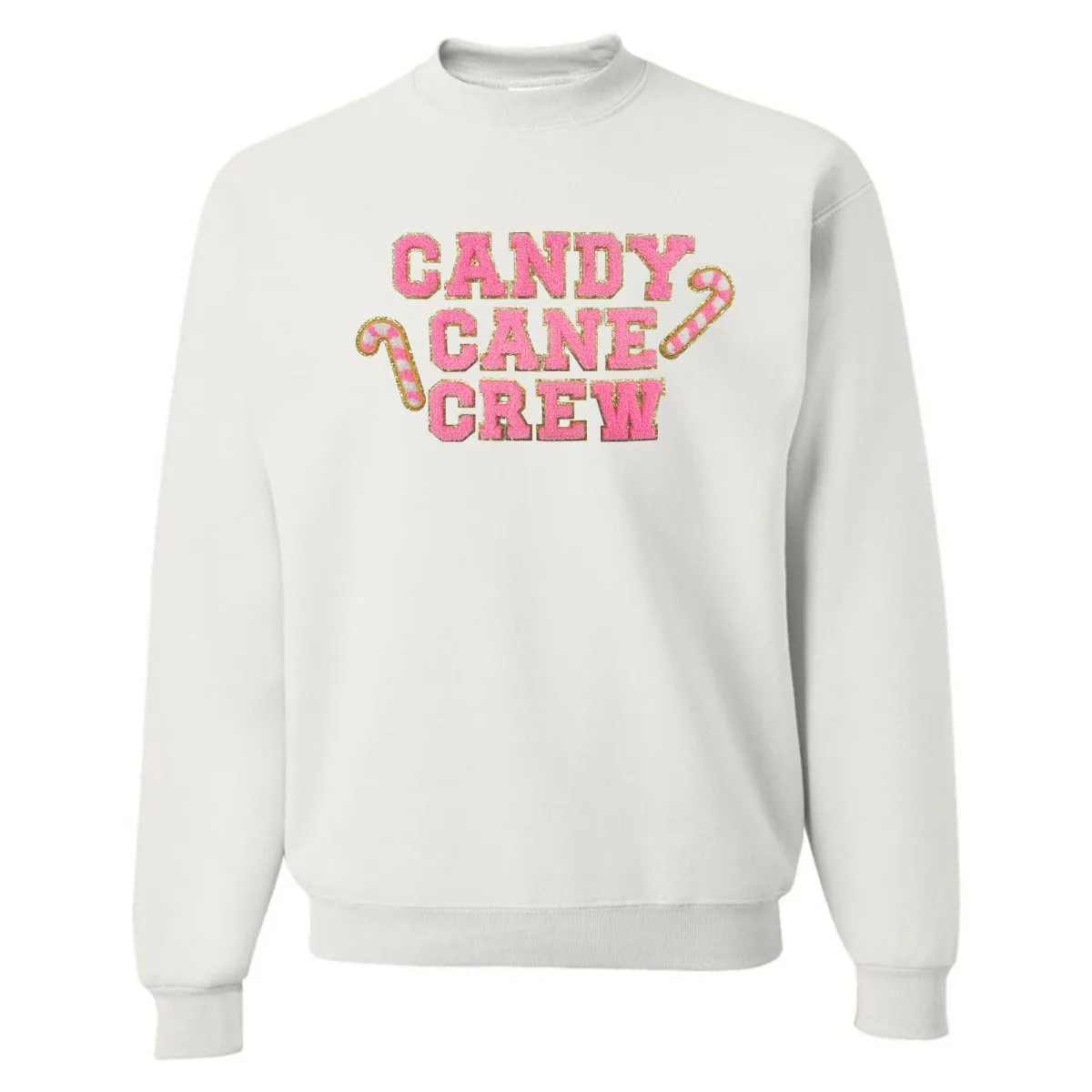 'Candy Cane Crew' Letter Patch Crewneck Sweatshirt