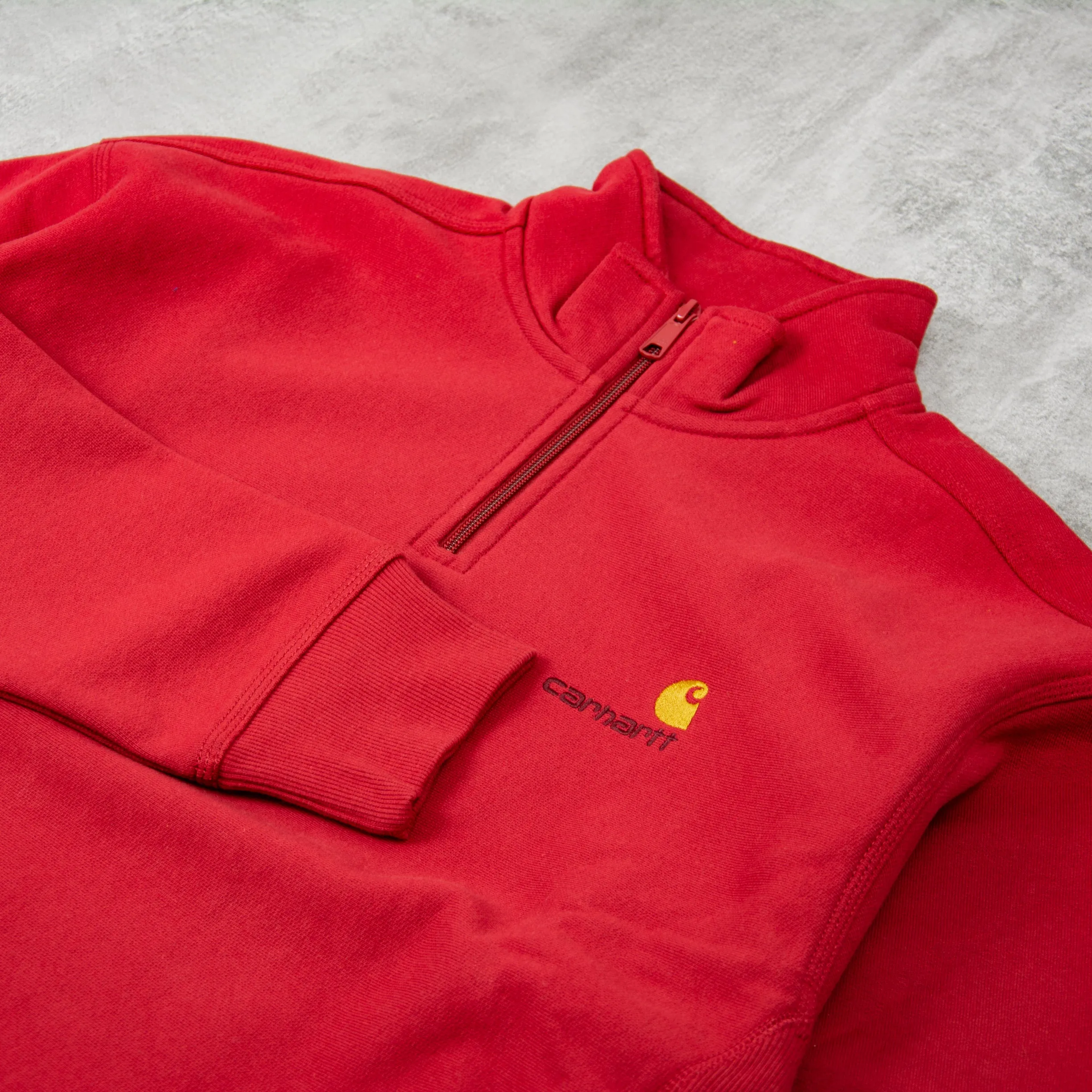 Carhartt WIP Half Zip American Script Sweat - Tuscany