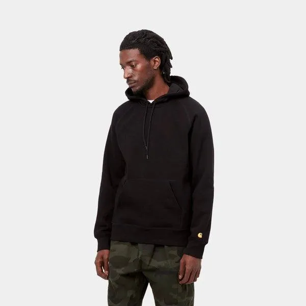 Carhartt WIP Hooded Chase Sweatshirt Black - Gold