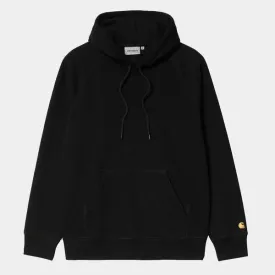 Carhartt WIP Hooded Chase Sweatshirt Black - Gold