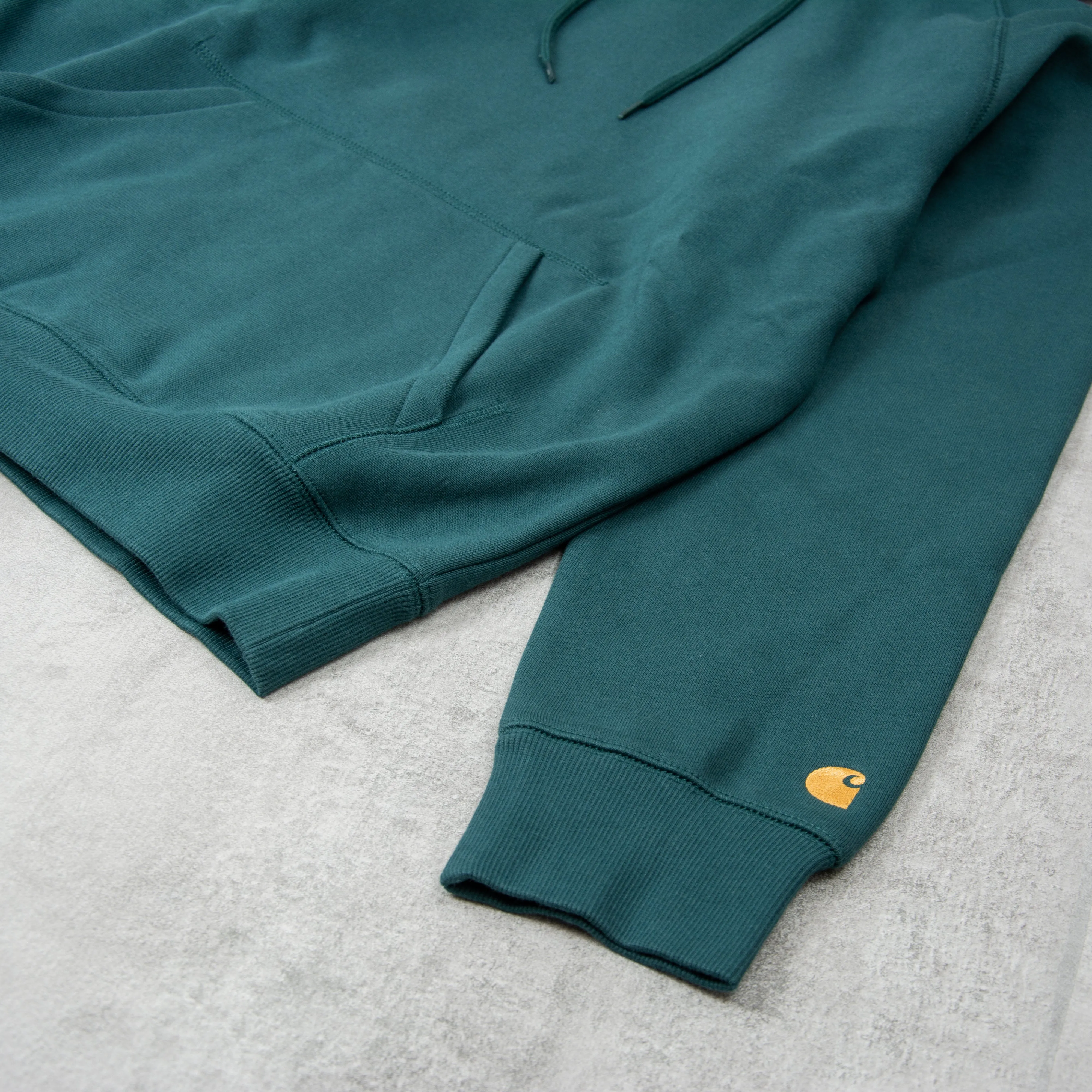 Carhartt WIP Hooded Chase Sweatshirt - Botanic / Gold