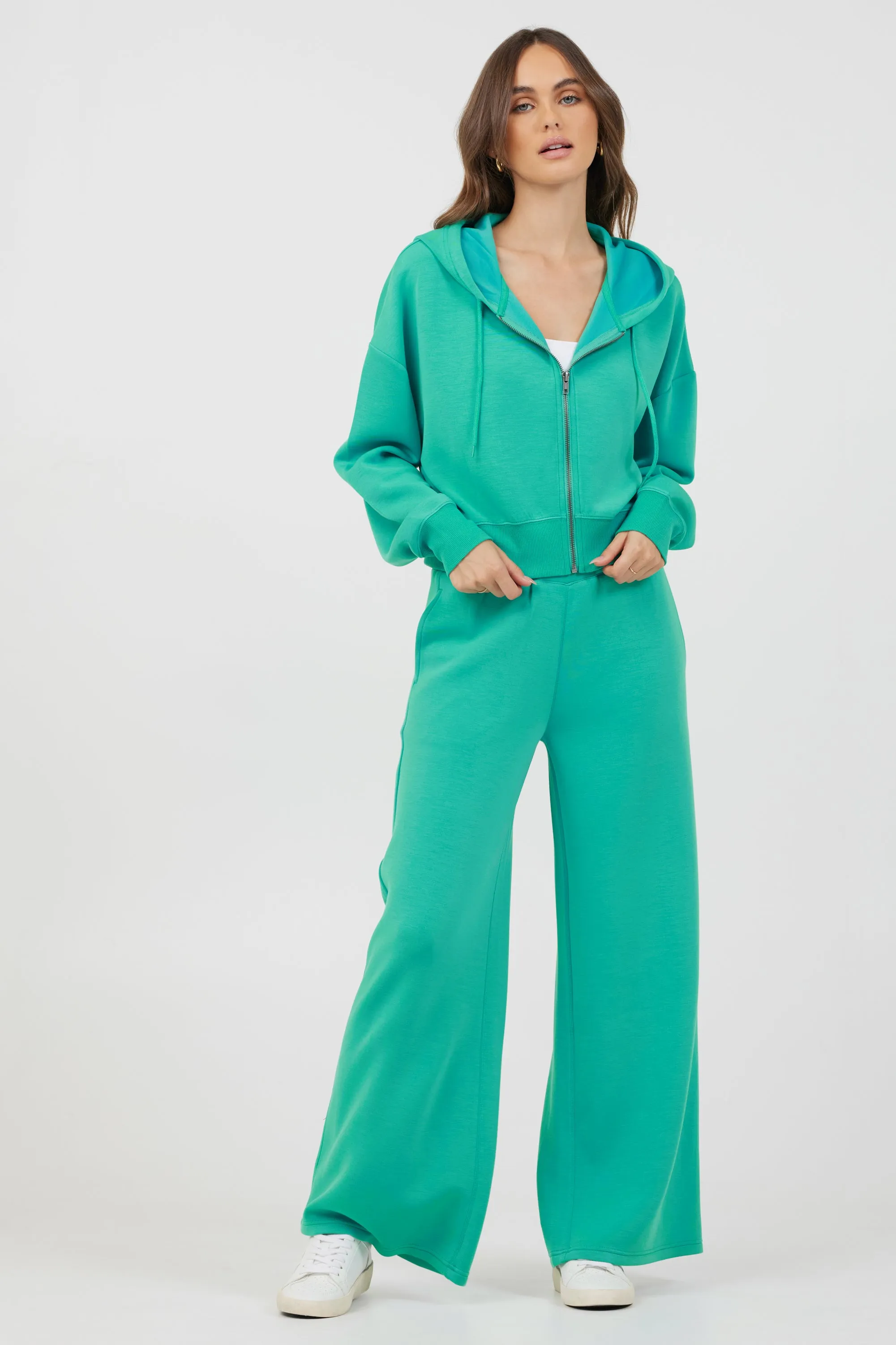 Caribbean Turquoise Cloud Fleece Zip Up