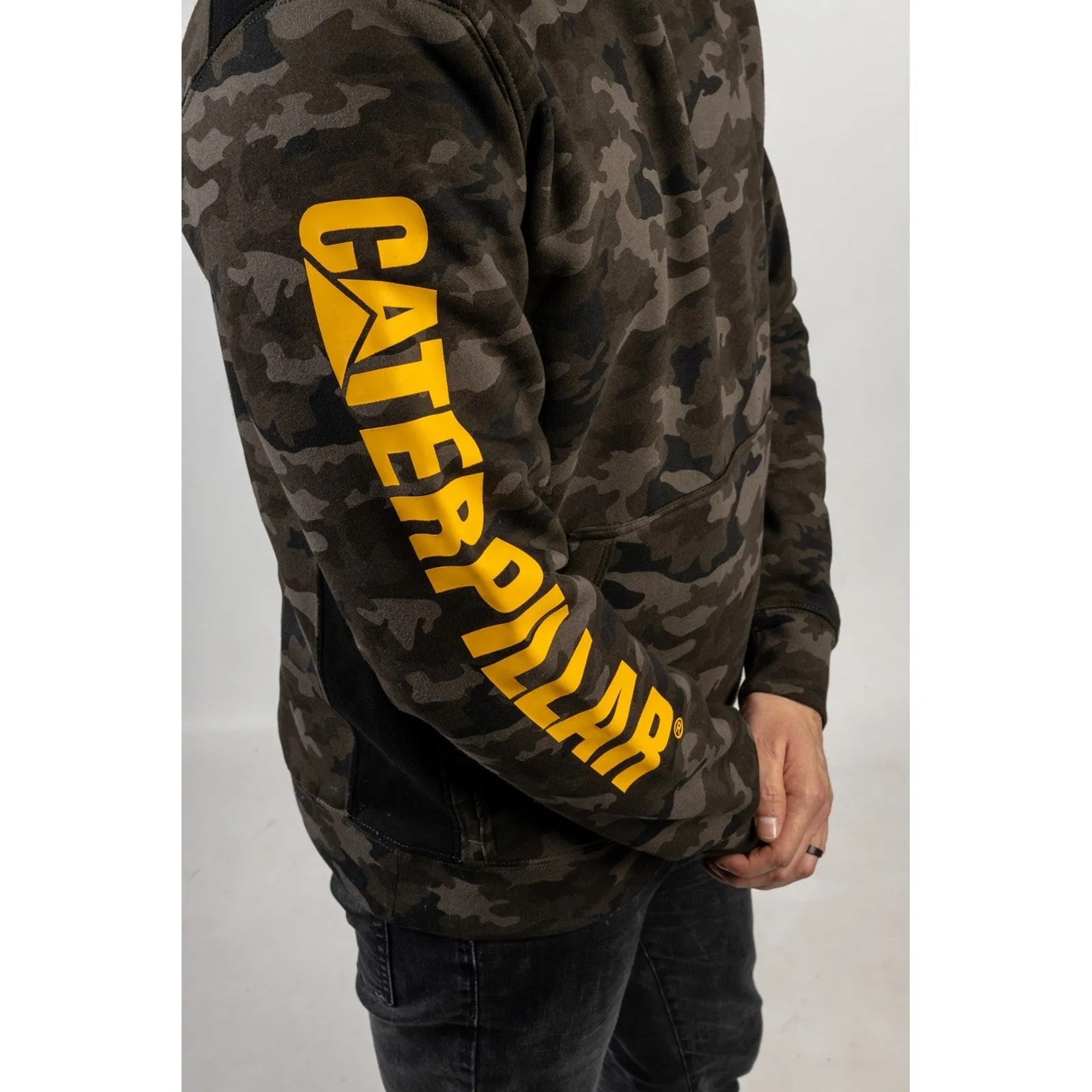 CAT Caterpillar Logo Panel Hoodie