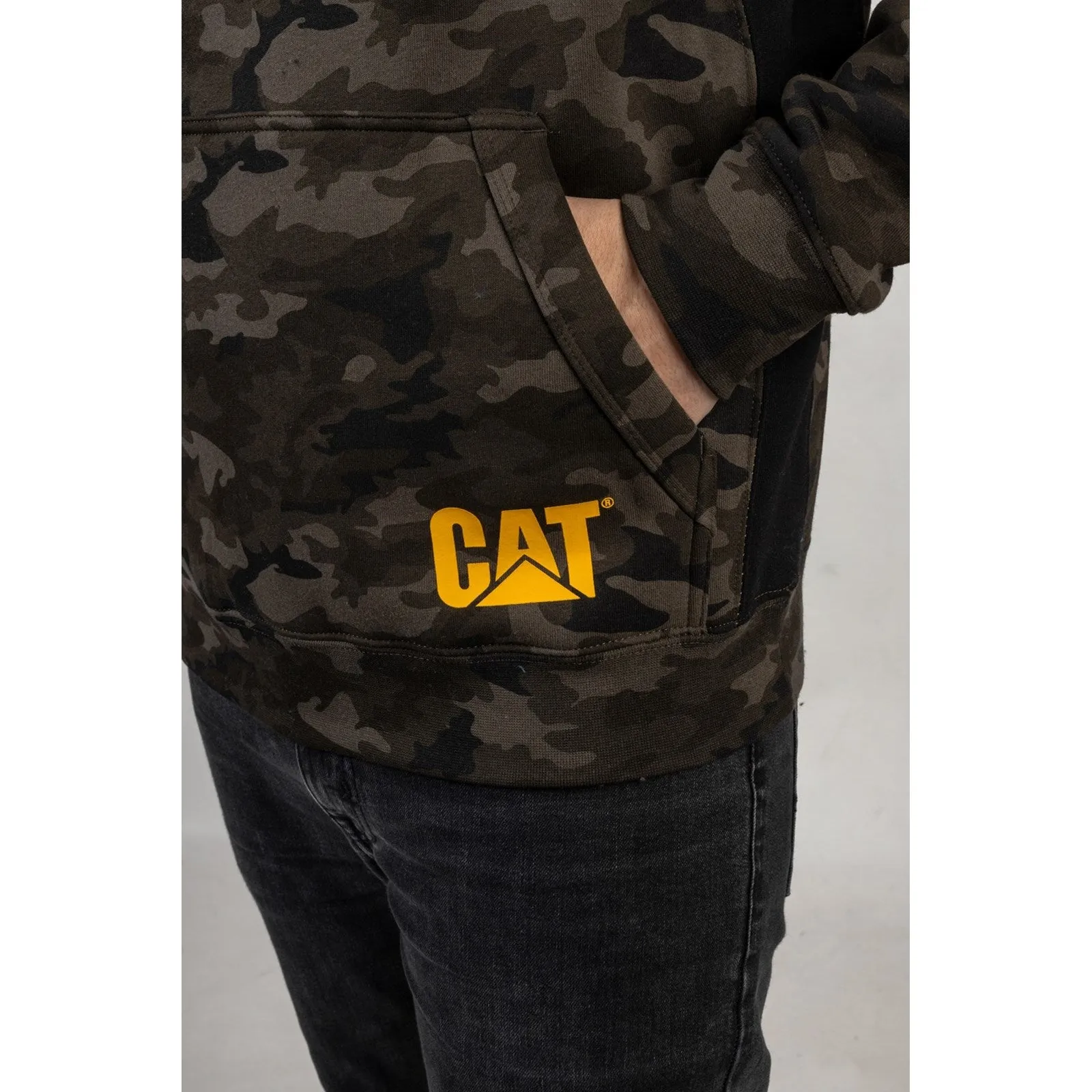 CAT Caterpillar Logo Panel Hoodie