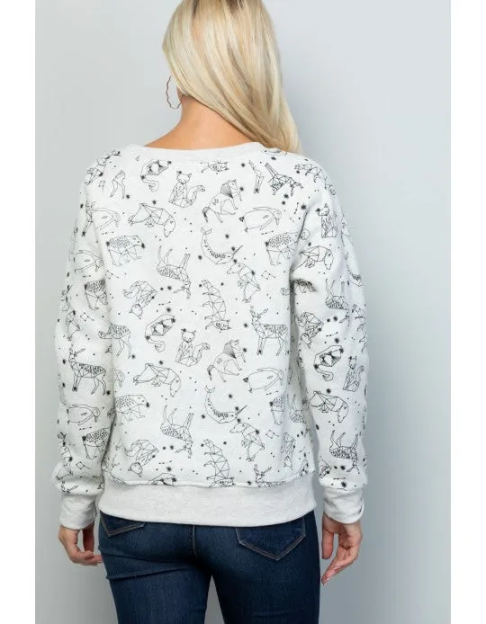 Celestial Animal Print Sweatshirt