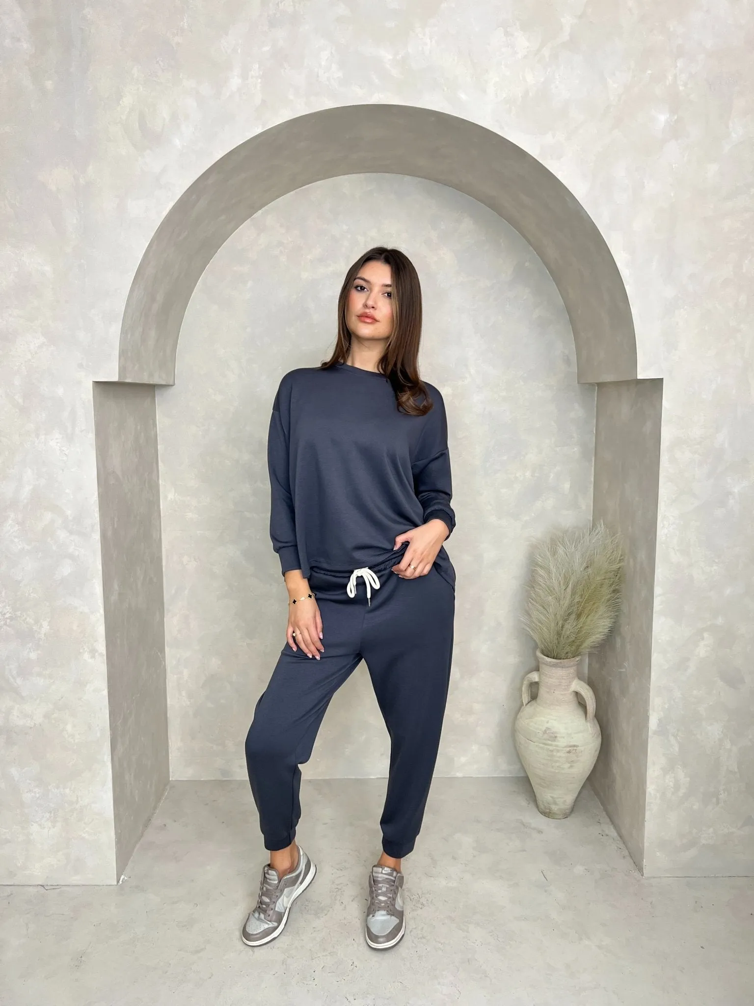 Charcoal Round Neck Sweatshirt