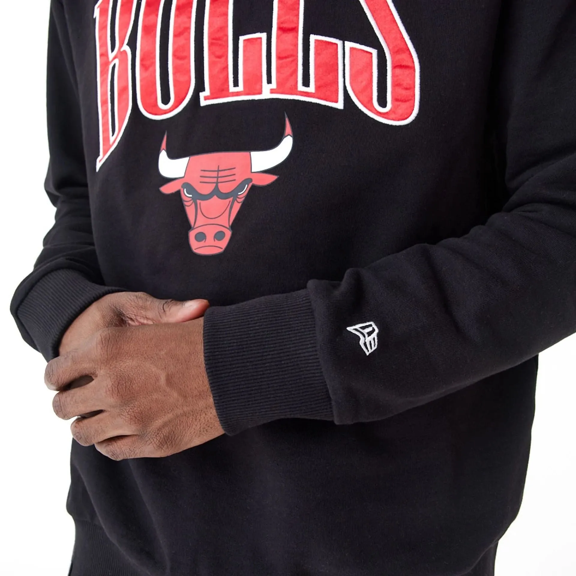 Chicago Bulls NBA Arch Graphic Black Oversized Crew Neck Sweatshirt