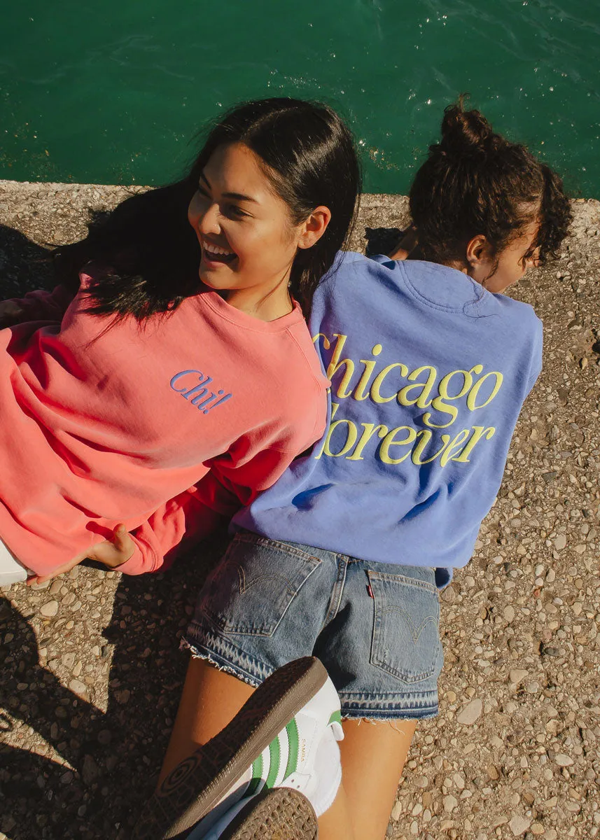 Chicago Forever! Garment-Dyed Sweatshirt - Watermelon