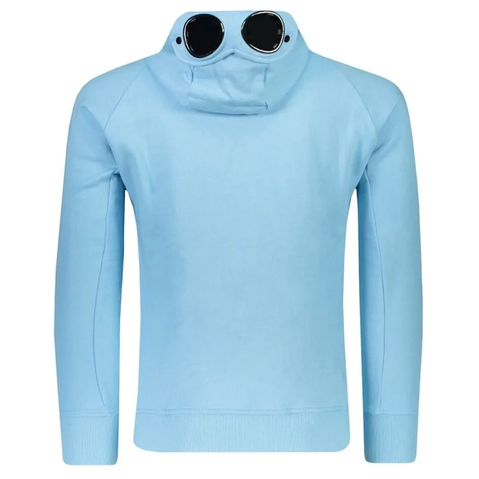 CP COMPANY Goggle Hood Zip-Up Sweatshirt Blue