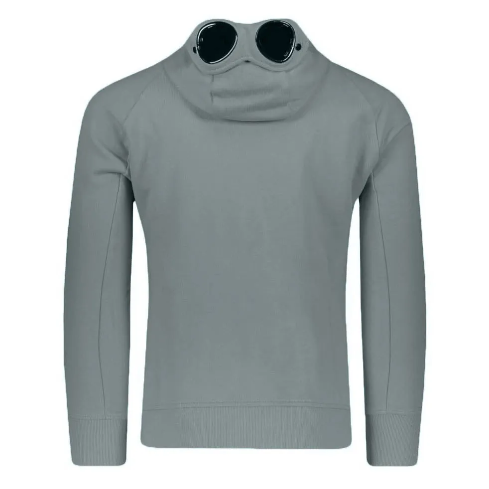 CP COMPANY Goggle Hood Zip-Up Sweatshirt Shadow Grey