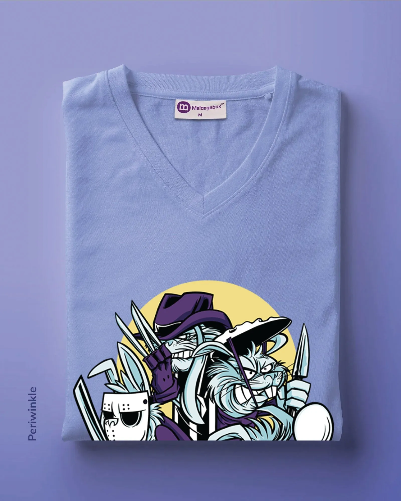 Creepsters V Neck: Periwinkle