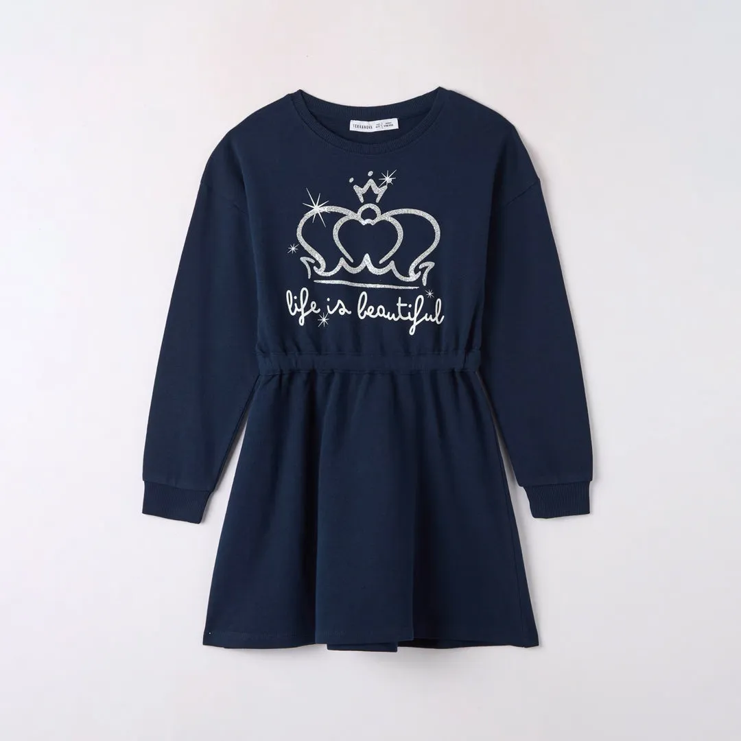 Crew Neck Sweatshirt Dress