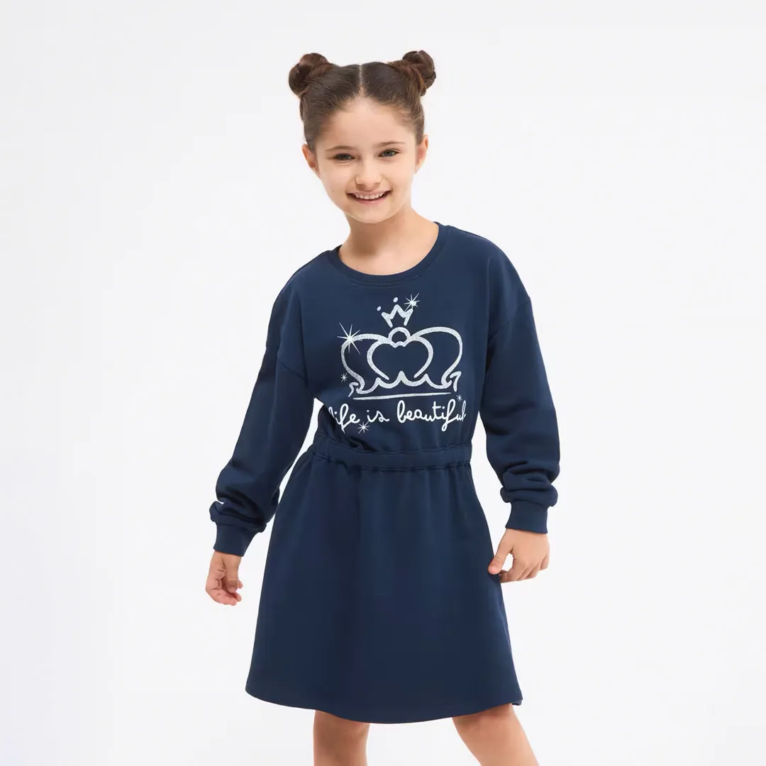 Crew Neck Sweatshirt Dress