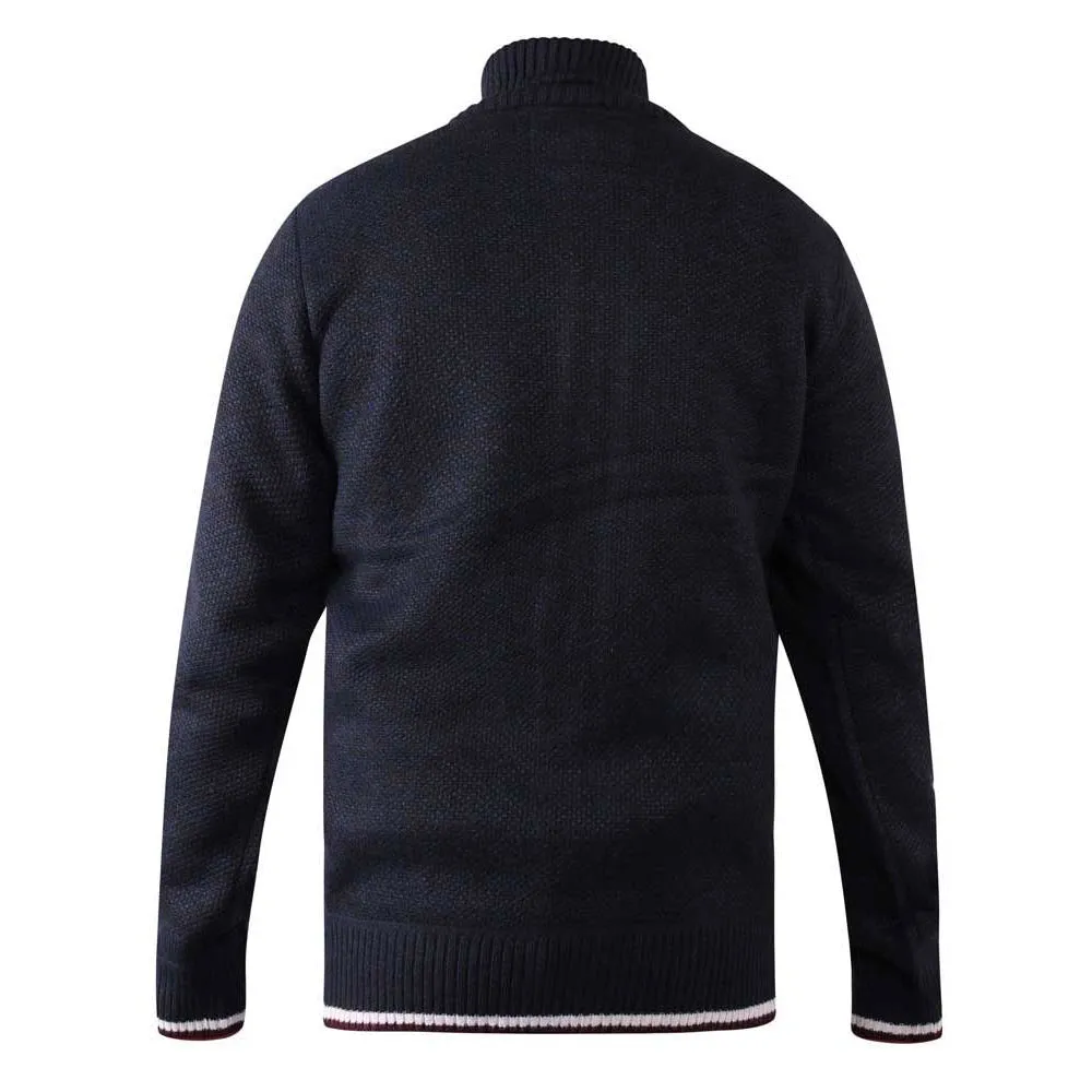 D555 Full Zip Jumper with Fleece Lining - Navy Marl