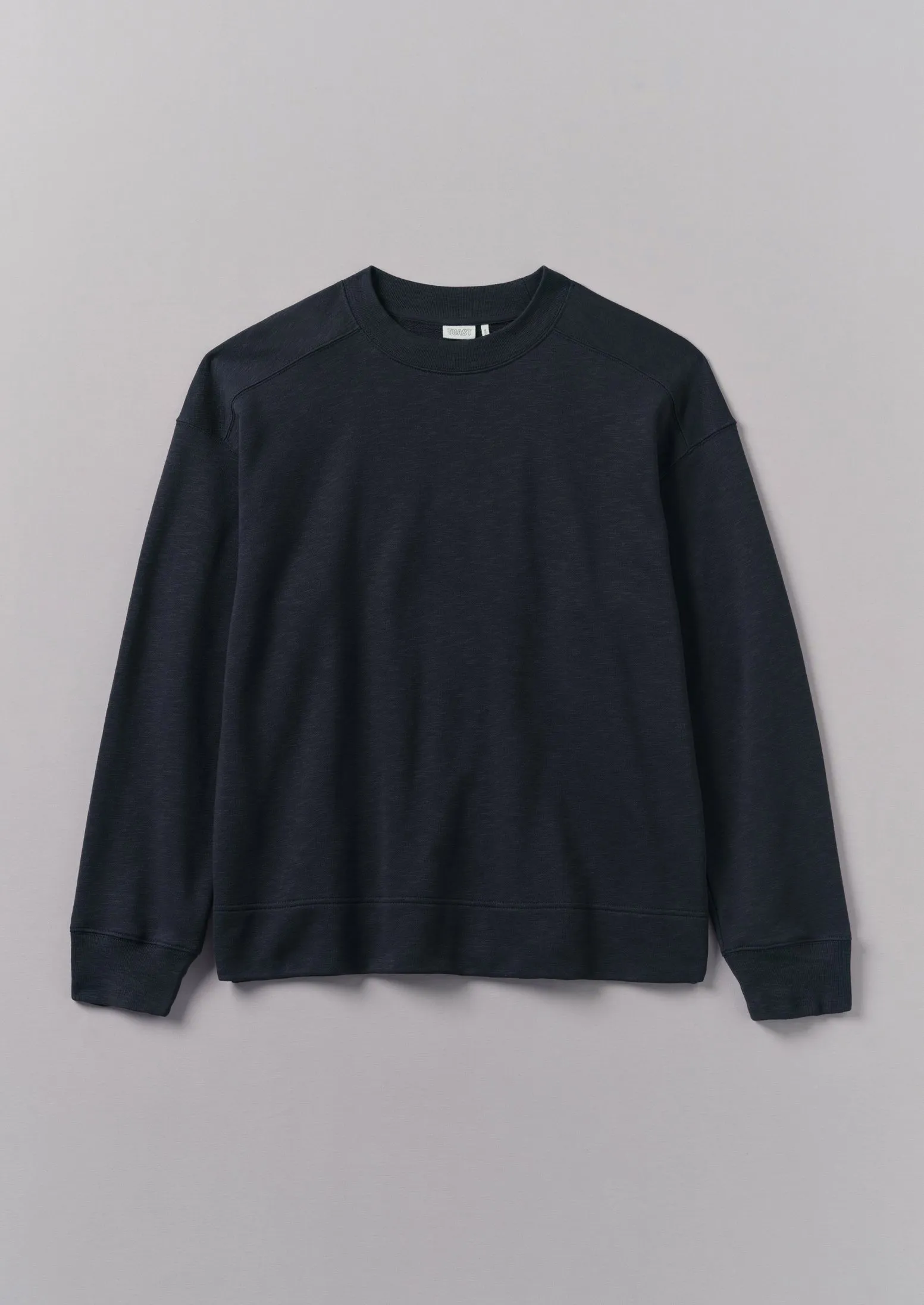 Dropped Shoulder Loopback Jersey Sweatshirt | Navy