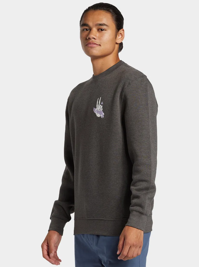 E Peace Out Crew Neck Sweatshirt - Charcoal Heather