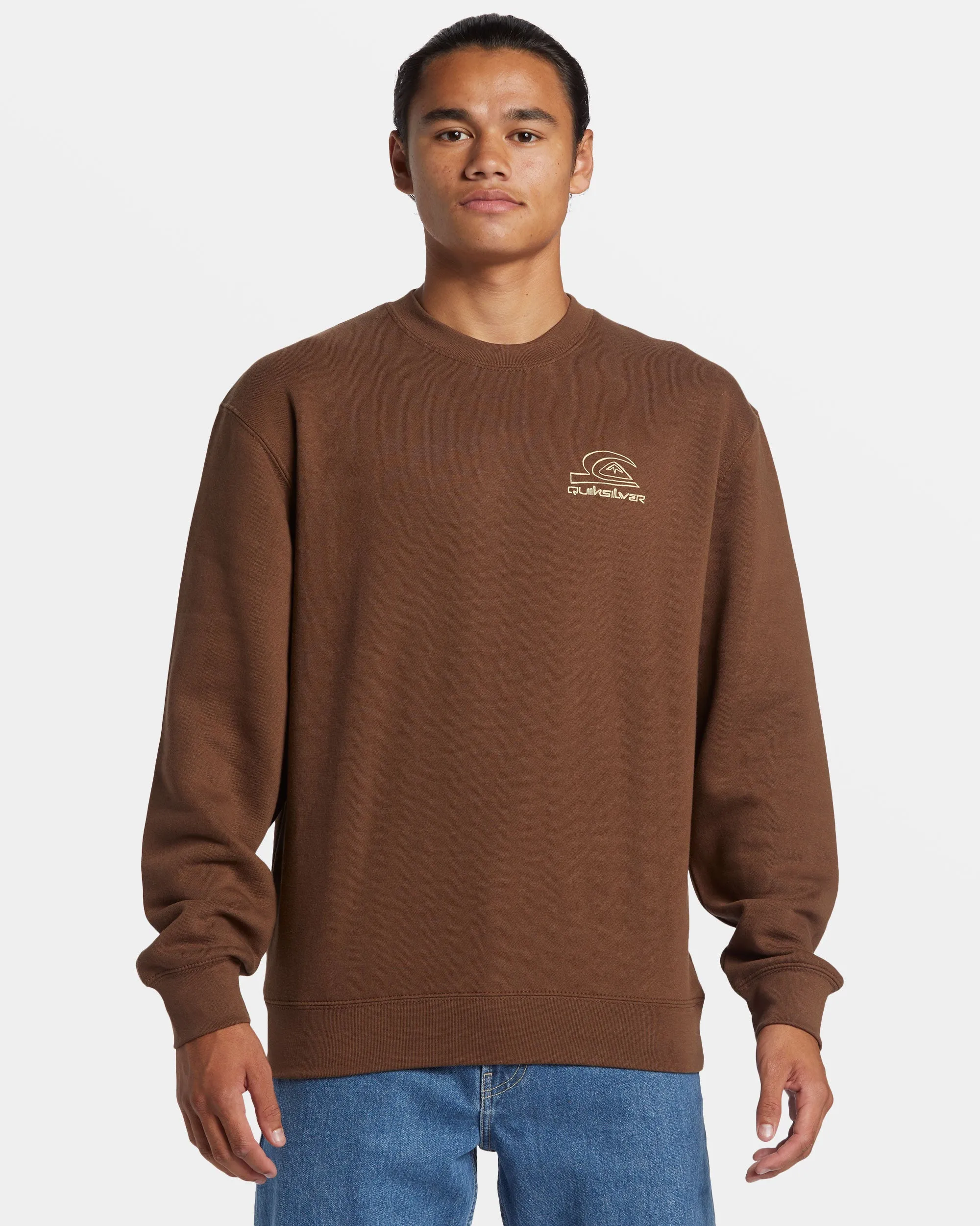 E Peace Out Crew Neck Sweatshirt - Chestnut