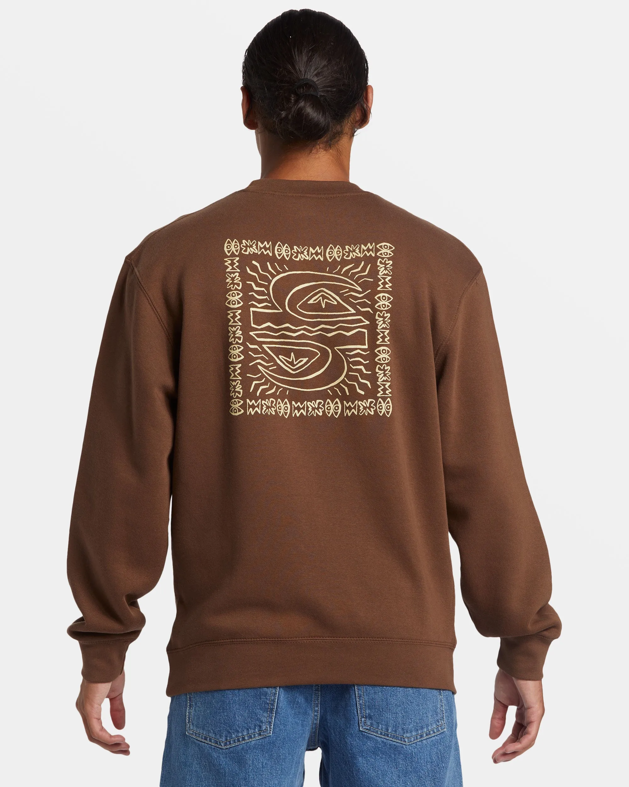 E Peace Out Crew Neck Sweatshirt - Chestnut