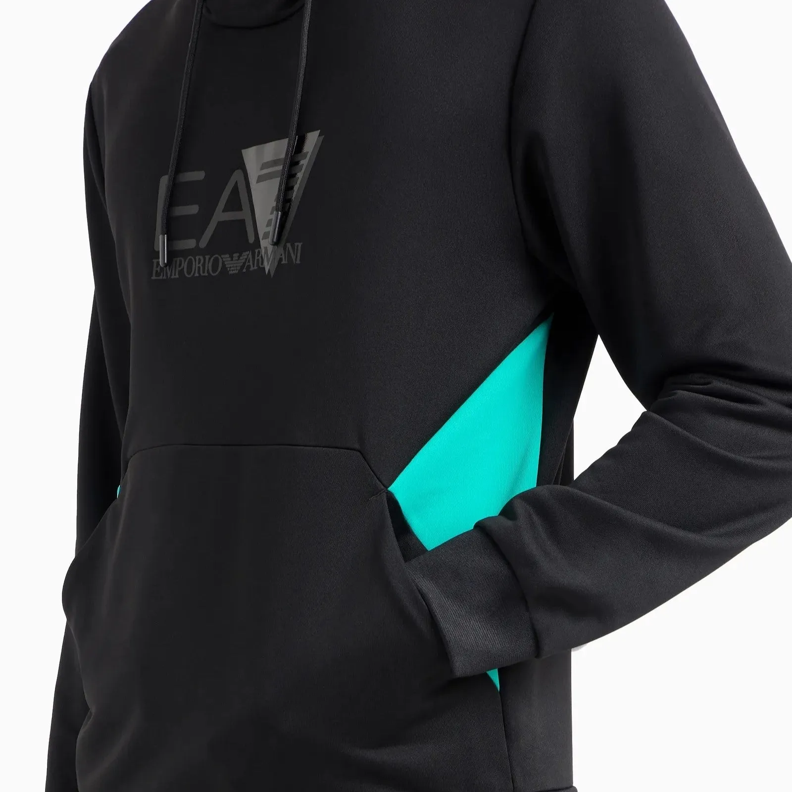 EA7 Technical-Fabric Hooded Sweatshirt