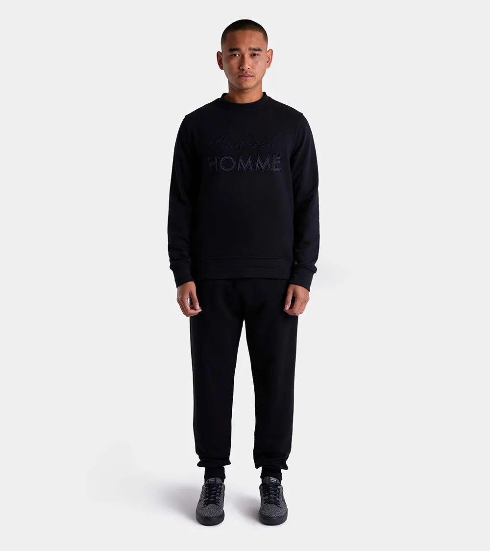 Embroidered Android Homme Crew Sweatshirt | Black AHTA234-06