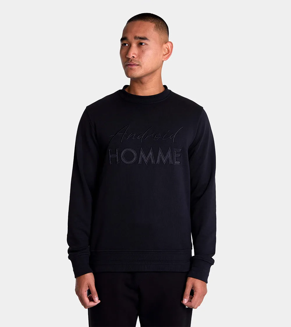 Embroidered Android Homme Crew Sweatshirt | Black AHTA234-06