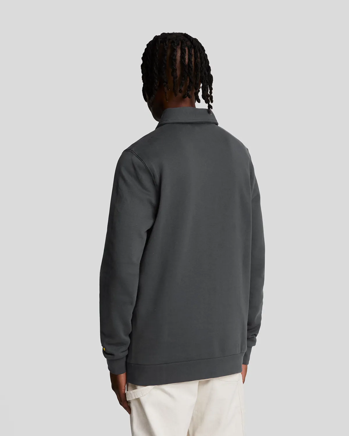 Embroidered Collared 1/4 Zip Jumper