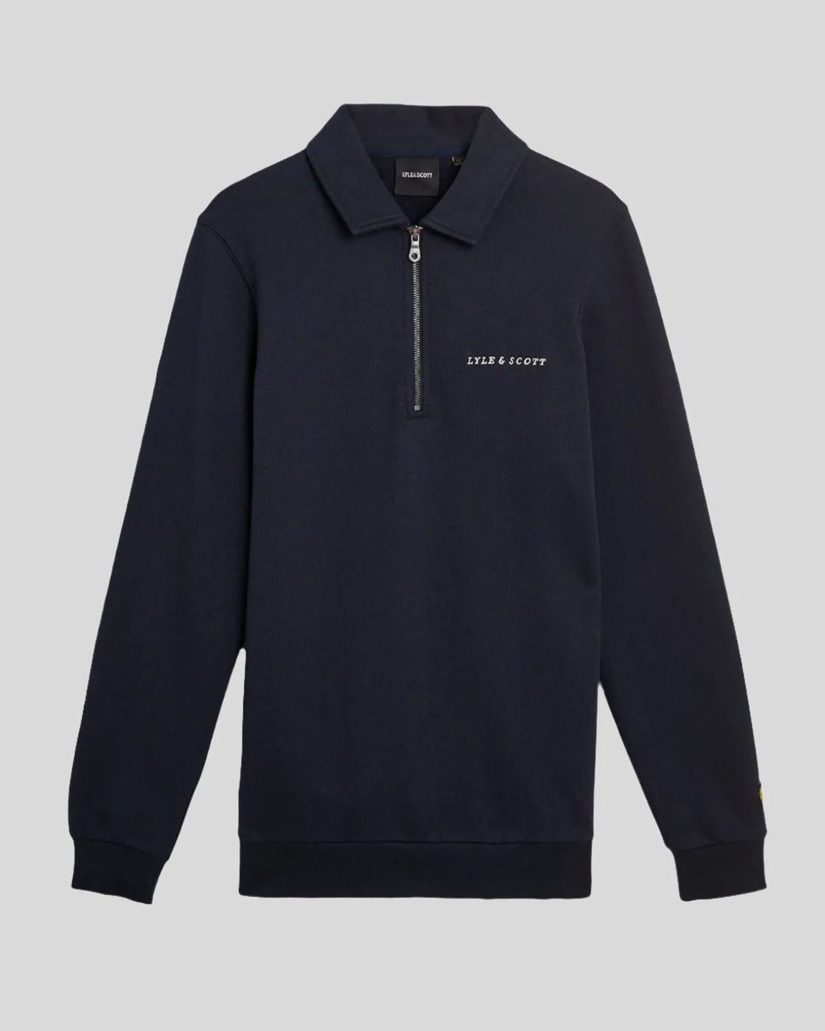 Embroidered Collared 1/4 Zip Jumper