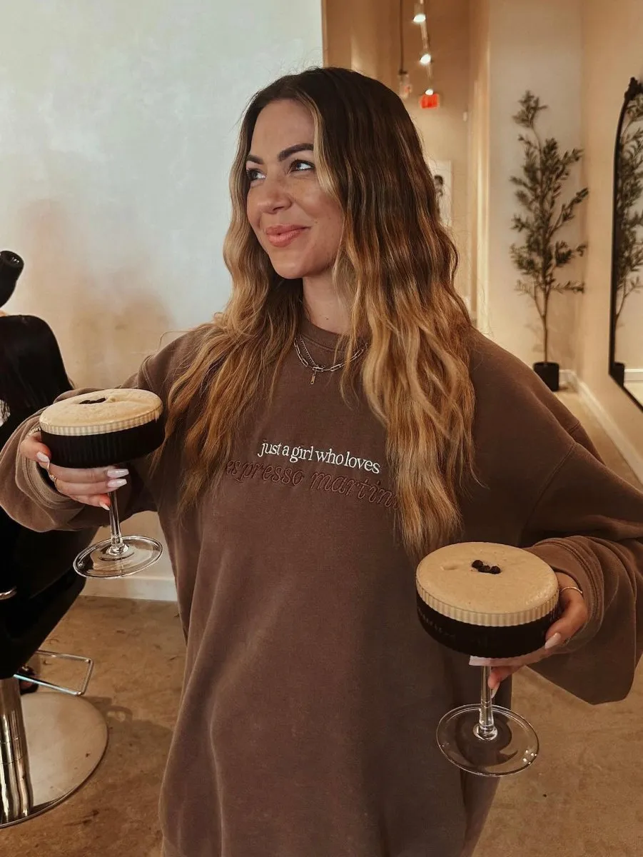 Cozy Crew with Embroidered Design for Espresso Martini Enthusiasts