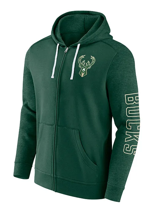 Fanatics Offensive Lineup Green Milwaukee Bucks Hooded Sweatshirt