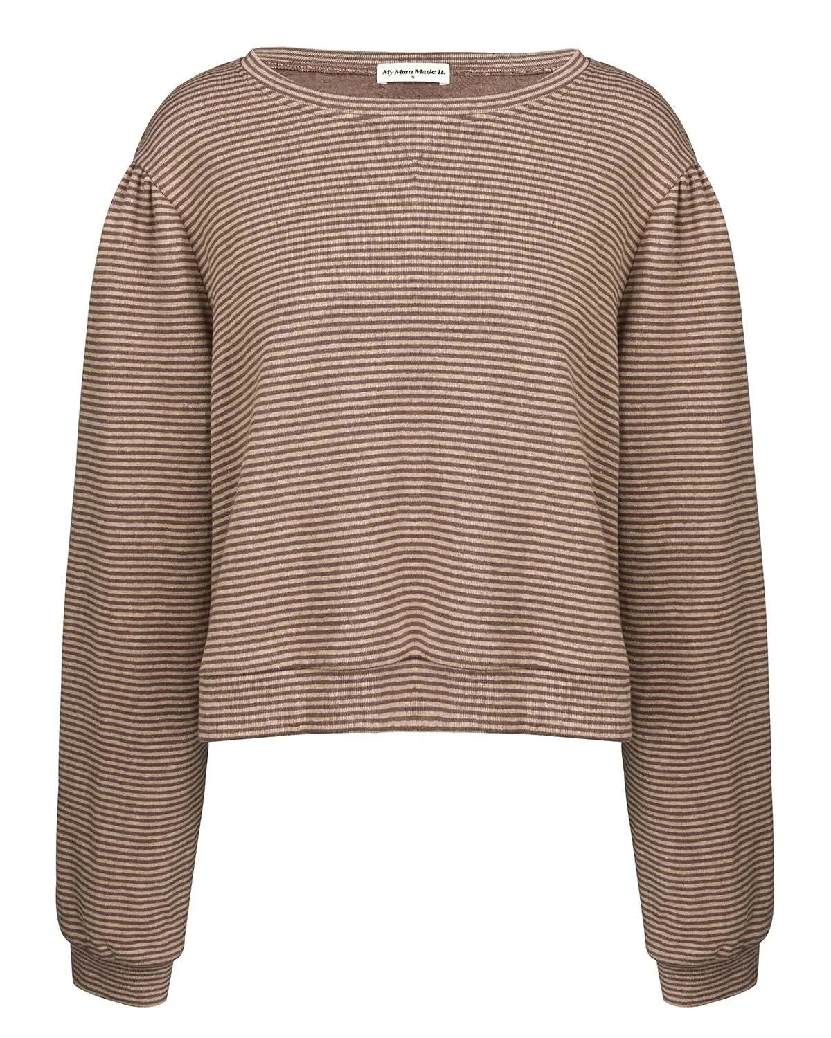 Fleece Logo Crewneck - Oak Stripe