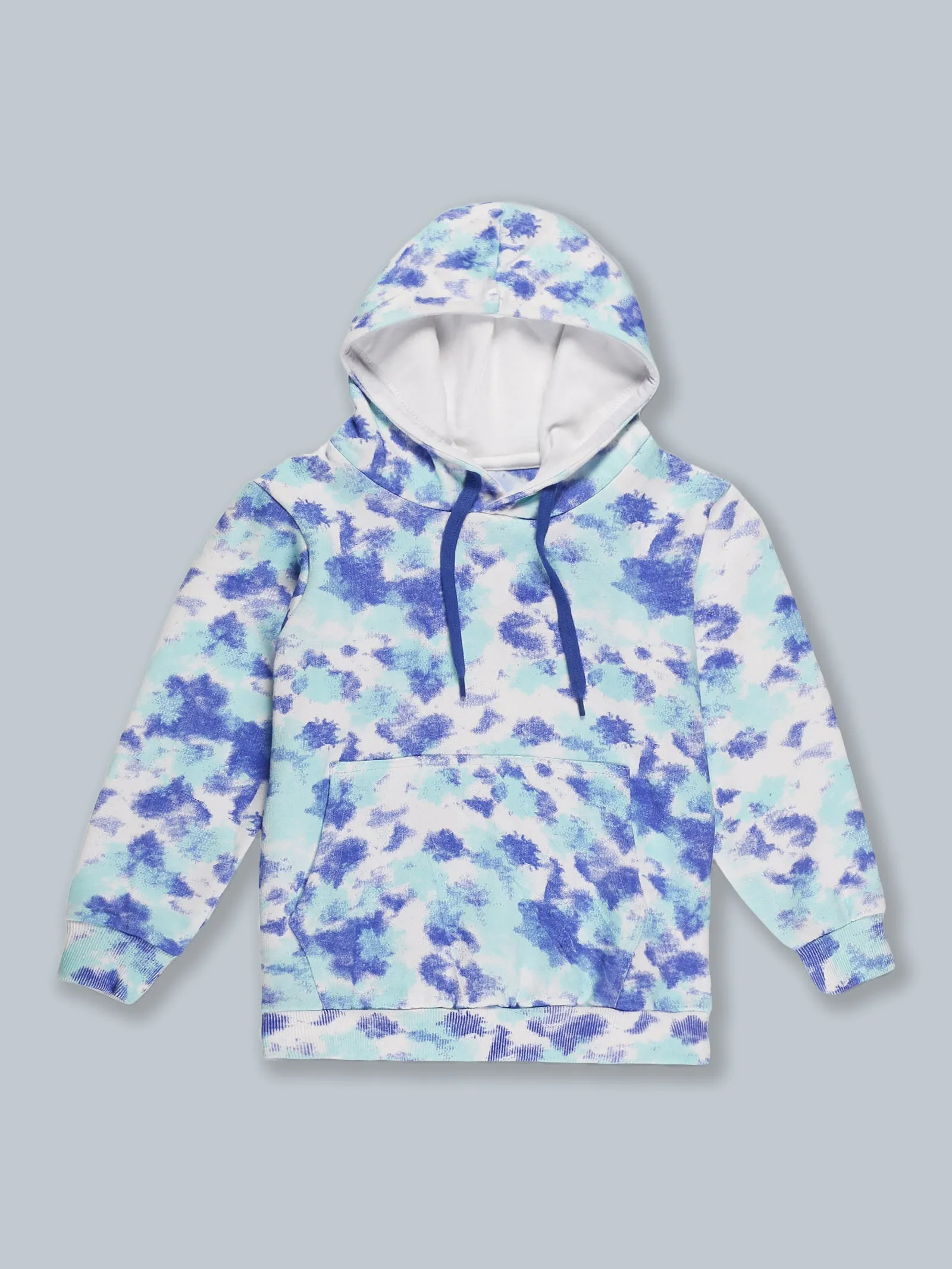 Fleece Tie & Dye Print Hooded Sweatshirt & Track Pant Set