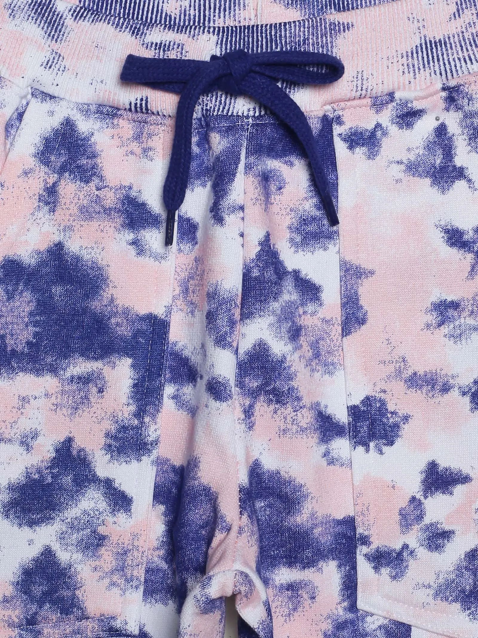 Fleece Tie & Dye Print Hooded Sweatshirt & Track Pant Set