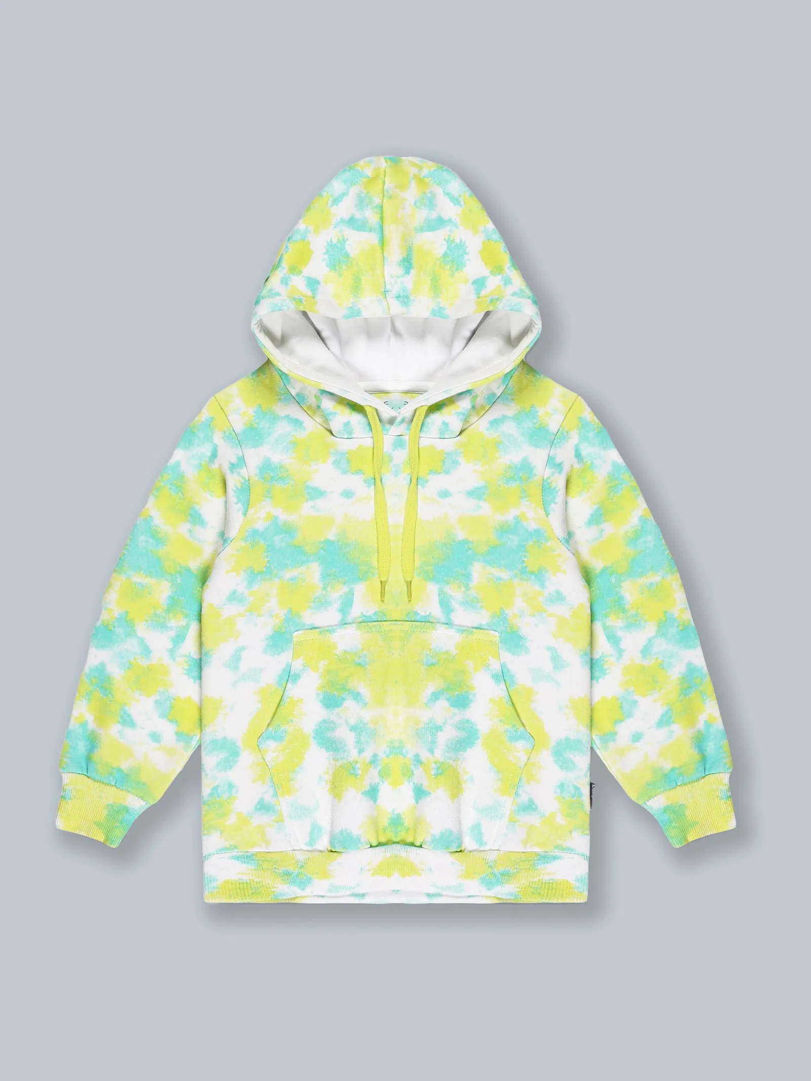 Fleece Tie & Dye Print Hooded Sweatshirt & Track Pant Set