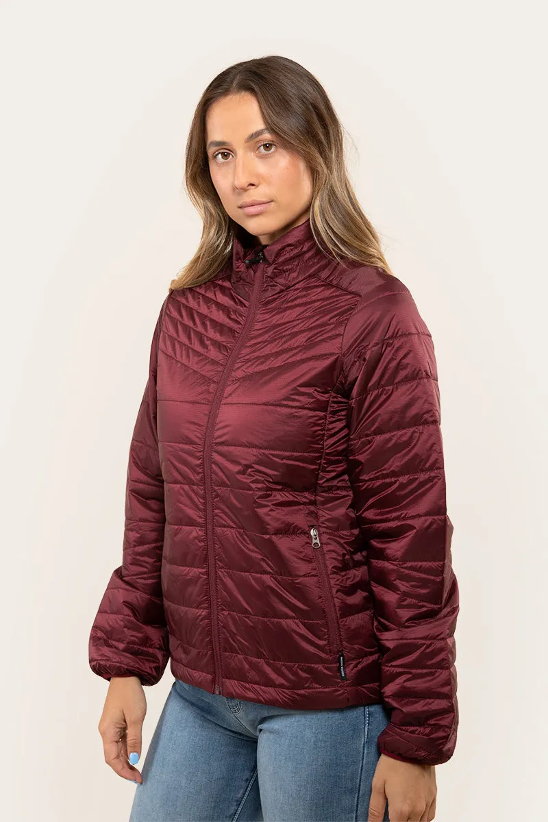 Frankie Womens Packable Jacket - Burgundy