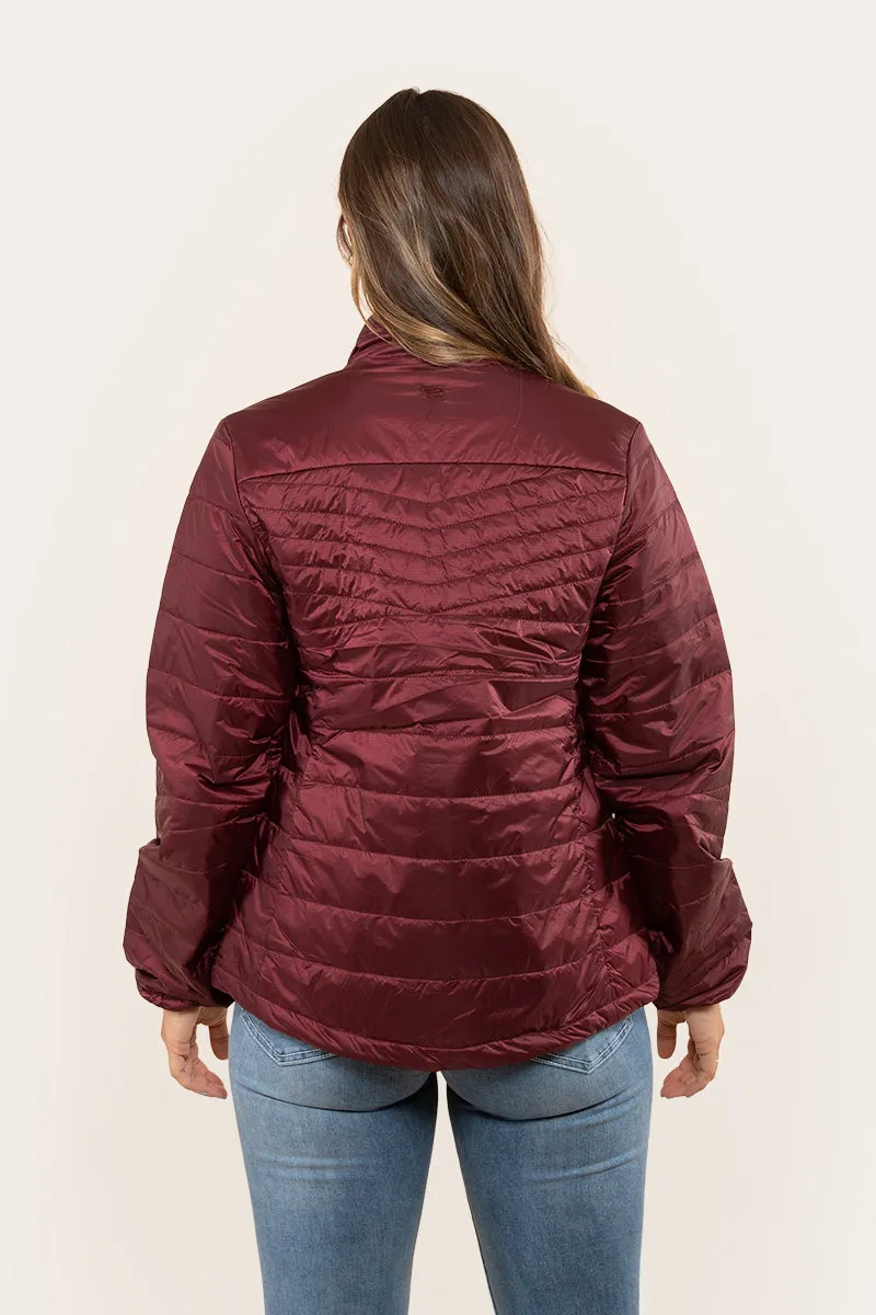 Frankie Womens Packable Jacket - Burgundy