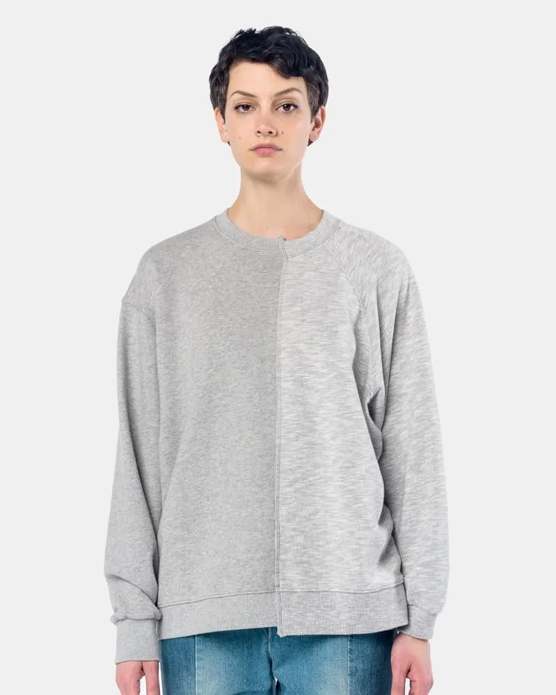 French Terry Drop Raglan Sweatshirt in Grey