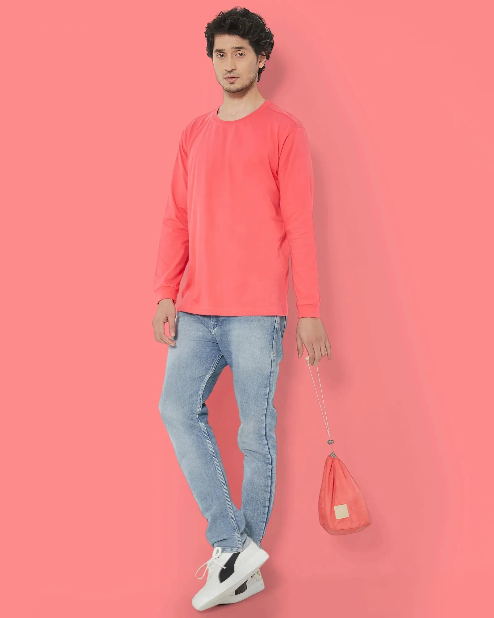 Full Sleeves Crew Neck: Vermillion