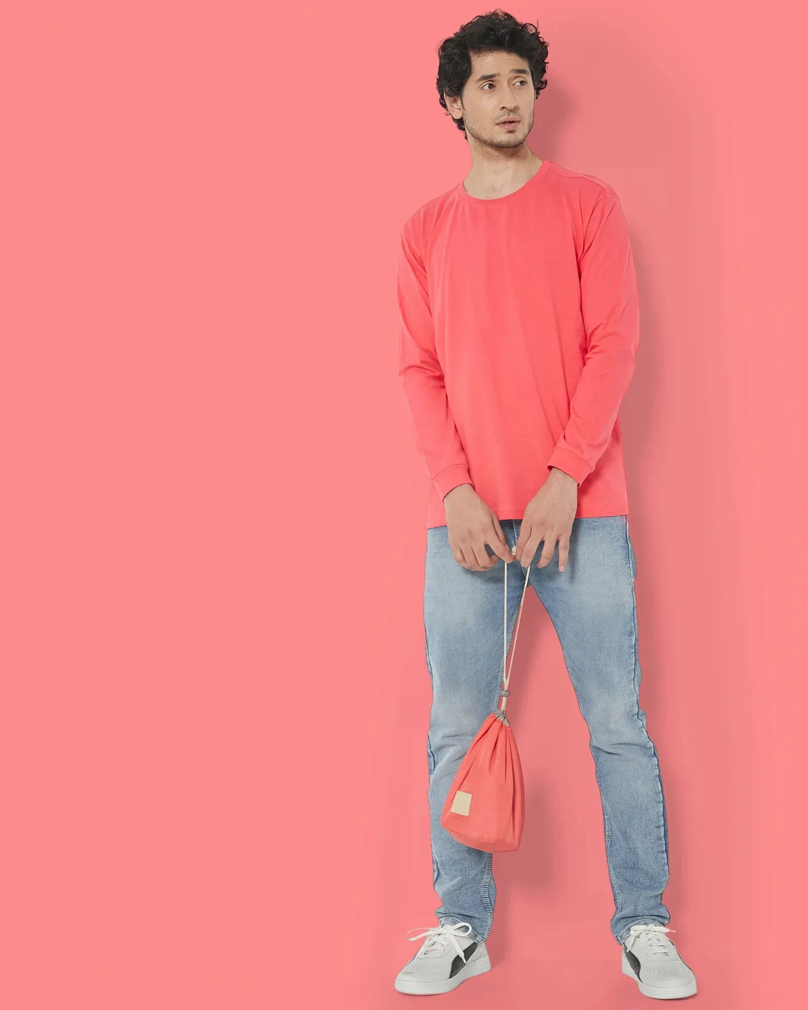 Full Sleeves Crew Neck: Vermillion