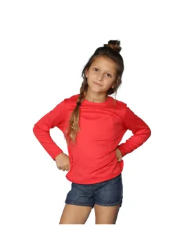 Girls' Long Sleeve Crew neck in birdseye fabrics