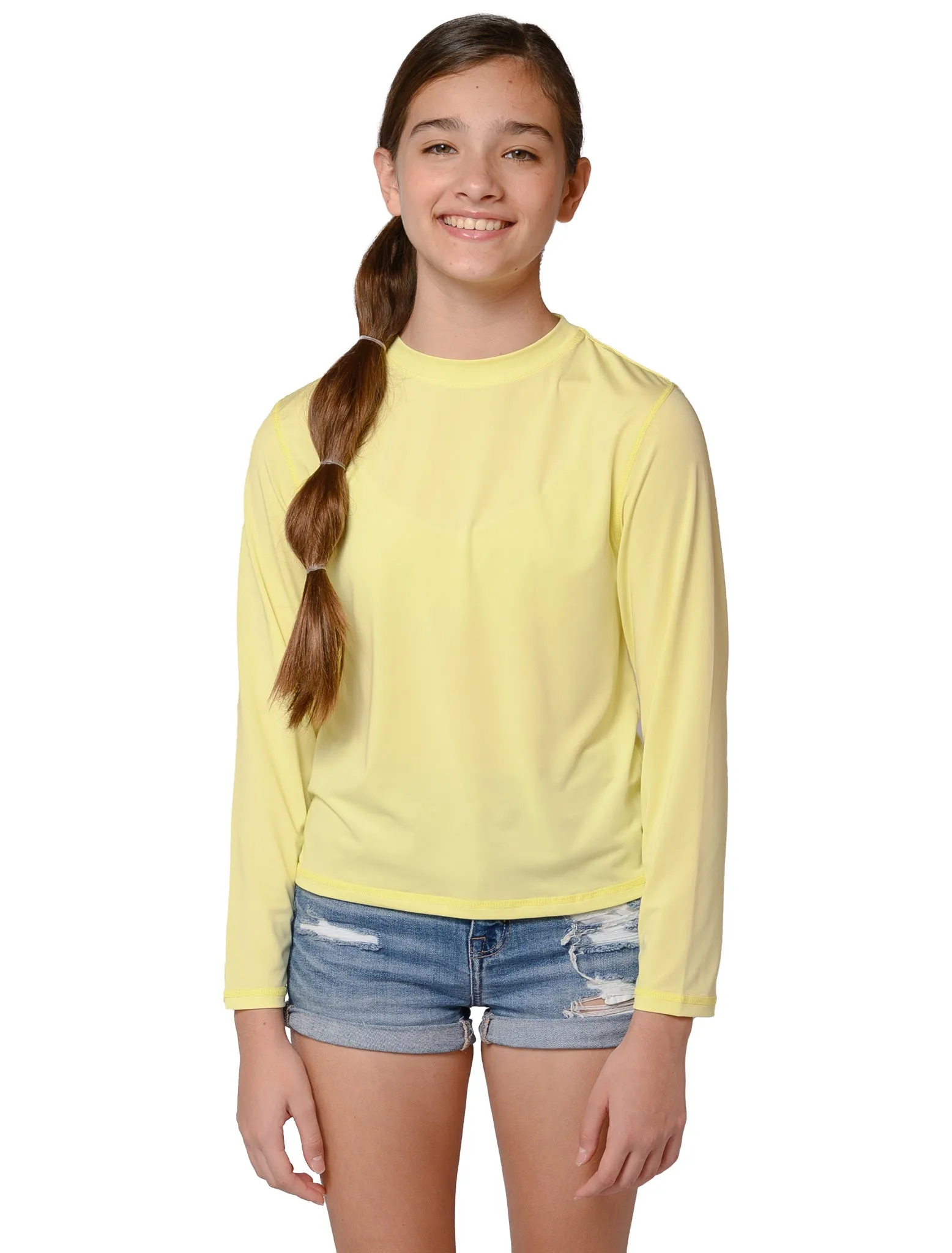 Girls' long sleeve crew neck sun-shirts