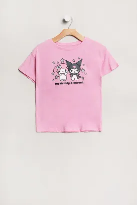 Girls' My Melody And Kuromi Graphic Classic Tee