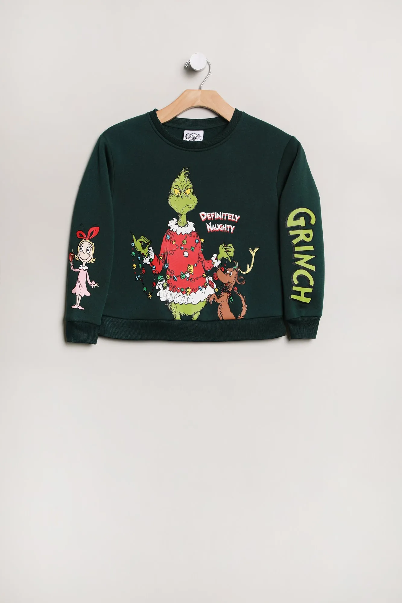 Girls' The Grinch Max And Cindy Lou Who Graphic Crew Neck Sweatshirt