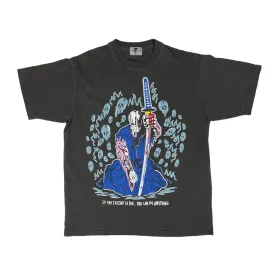 Grey   Blue Skulls Warren Lotas "If You Intend To Die You Can Do Anything” Tee - Extra Large