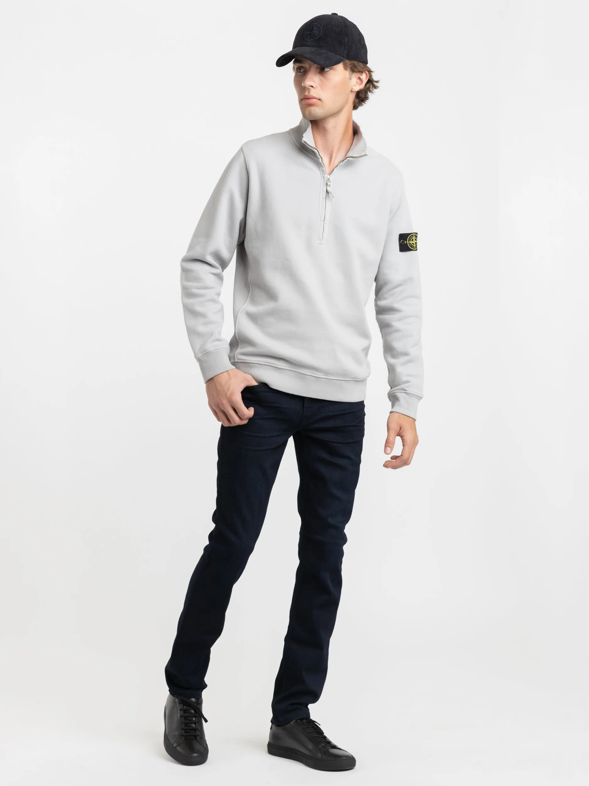 Grey Felpa Quarter Zip Sweatshirt