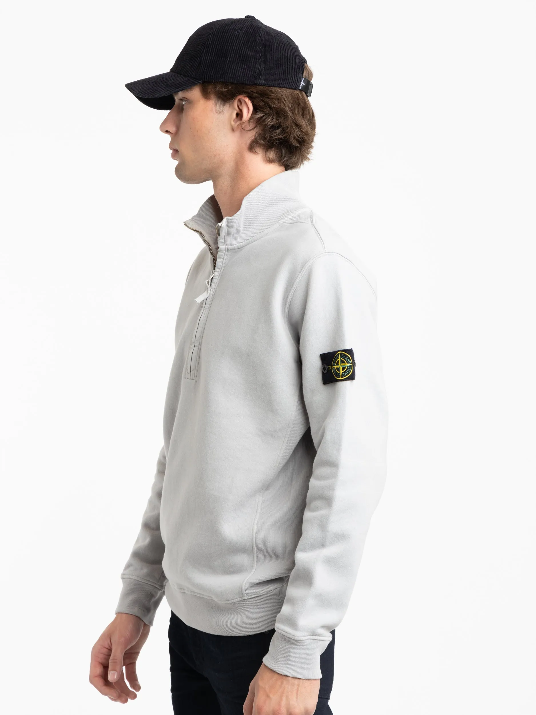 Grey Felpa Quarter Zip Sweatshirt