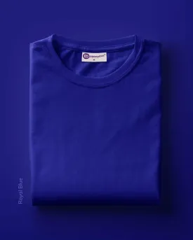 Half Sleeves Crew Neck: Royal Blue