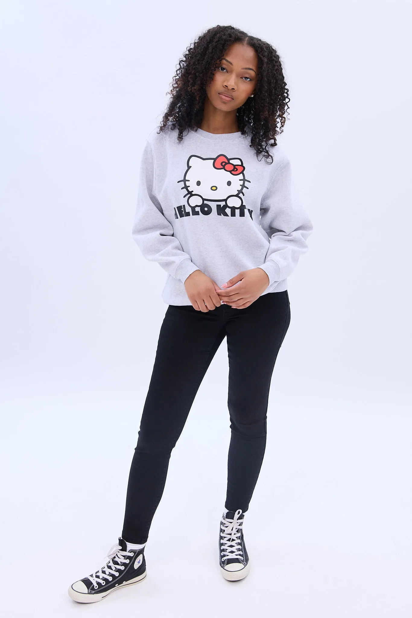 Hello Kitty Peak Graphic Crew Neck Sweatshirt