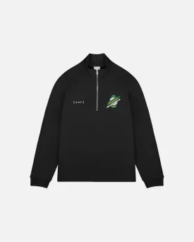 Hibs Black Quarter Zip Sweat