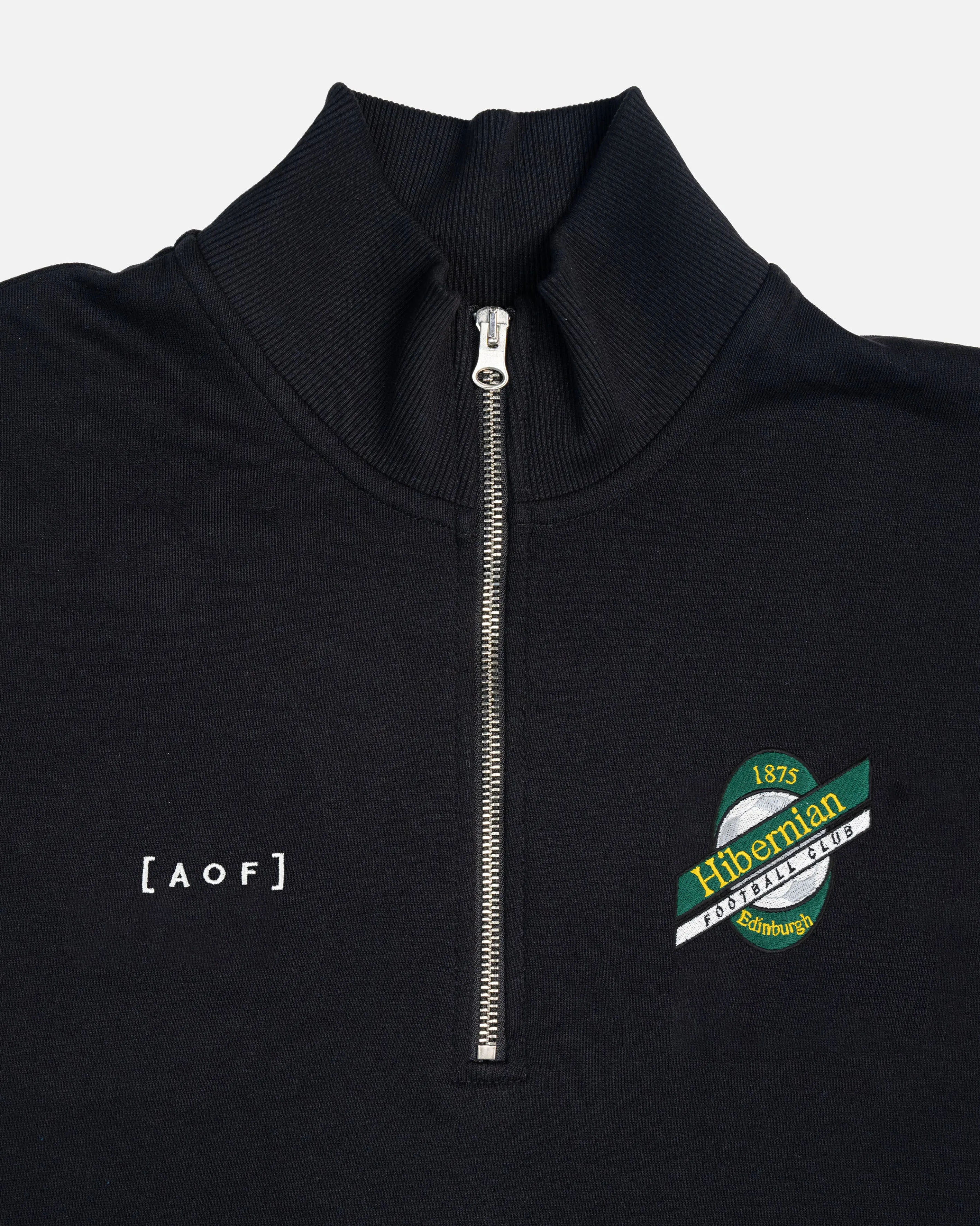 Hibs Black Quarter Zip Sweat